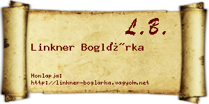 Linkner Boglárka névjegykártya